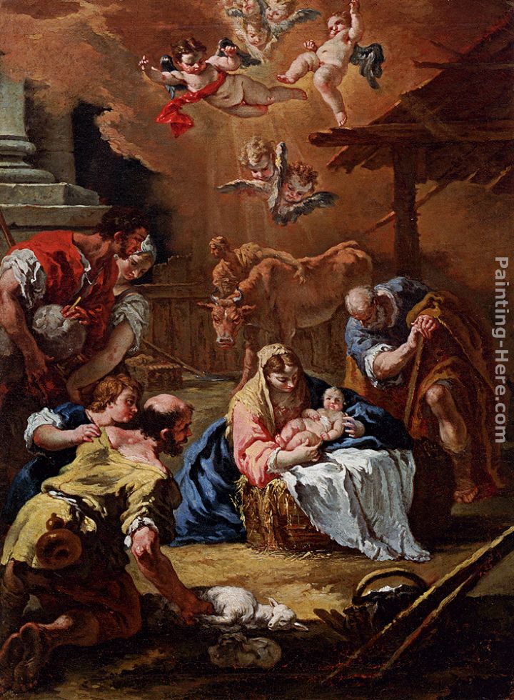 Adoration Of The Shepherds painting - Sebastiano Ricci Adoration Of The Shepherds art painting